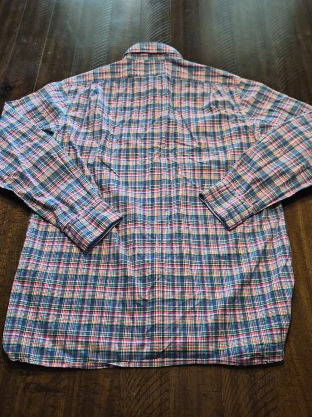 Polo Ralph Lauren Shirt Men Large Check Plaid Long Sleeve Green Pony Logo G810